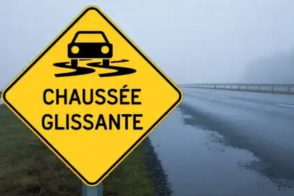 Panneau chaussée glissante